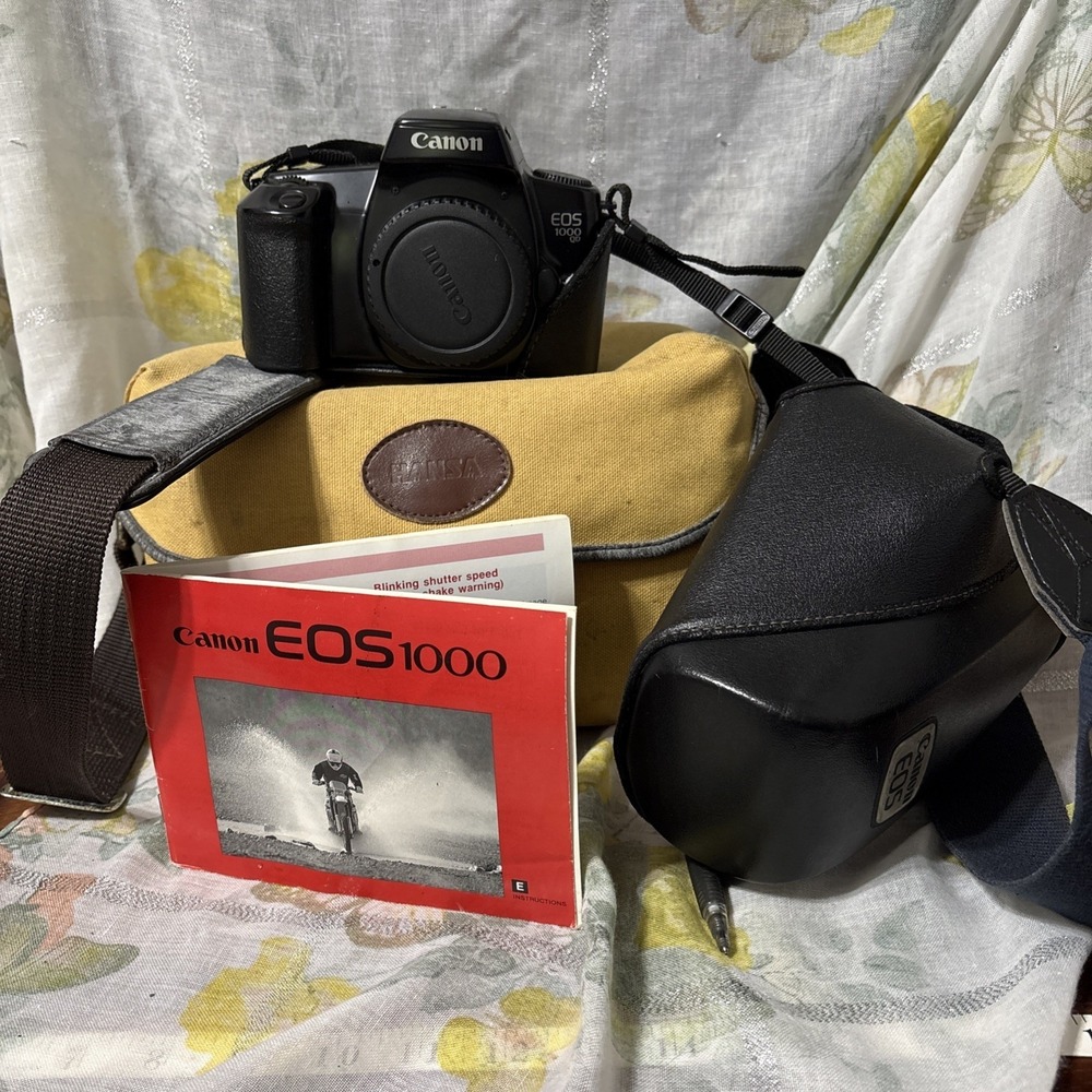 Canon EOS 1000 QD SLR 35mm Film‎ Camera From JAPAN Tested Working With Extras